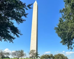 sunny day monument in distance