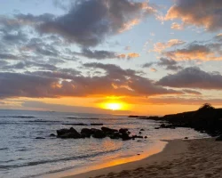 sunset view of the ocean